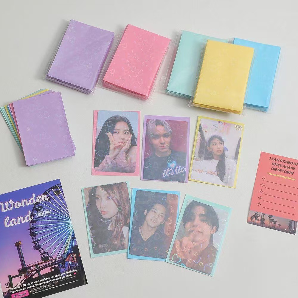 Card Penny Sleeve - 50 Buah Kartu Hati Laser 61X91Mm